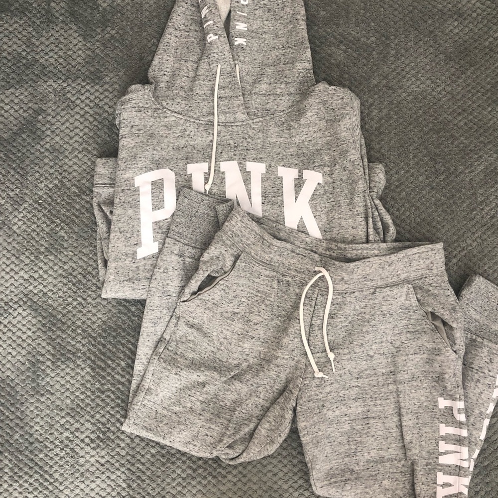 Pink grey sweater and joggers set